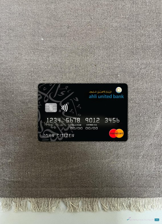 Download Bahrain Ahli United bank mastercard photolook front Photoshop template